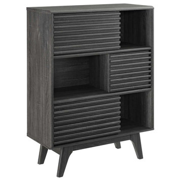 Render Three-Tier Display Storage Cabinet Stand, Charcoal