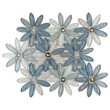 12"x12" Floral Fusion Imagination Mosaic, Set Of 4, Calathea