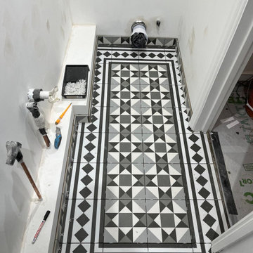 Project progress/Green & Monochrome Bathroom Renovation — SW London