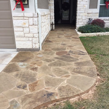 Flagstone sidewalk and entryway