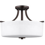 Sea Gull Lighting - Sea Gull Lighting 7728803-710 Kemal - 3 Light Semi-Flush Mount - The subtle wagon wheel design of the Kemal lightinKemal 3 Light Semi-F Burnt Sienna Etched/ *UL Approved: YES Energy Star Qualified: n/a ADA Certified: YES  *Number of Lights: Lamp: 3-*Wattage:100w A19 Medium Base bulb(s) *Bulb Included:No *Bulb Type:A19 Medium Base *Finish Type:Burnt Sienna