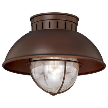 Harwich 10-in Outdoor Flush Mount Ceiling Light Burnished Bronze