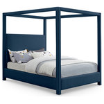 Meridian Furniture - Emerson Upholstered Bed, Navy, Full, Linen Textured Fabric - Indulge in the allure of the Navy Linen Textured Fabric Emerson Full Bed by Meridian Furniture. Its captivating design and luxurious Navy Linen Textured Fabric elevate any space with effortless elegance. Crafted with precision and durability in mind, this stunning piece becomes the focal point of gatherings, fostering moments of connection and warmth. Embrace sophistication and style with the Emerson Full Bed, a testament to exquisite taste and timeless beauty.