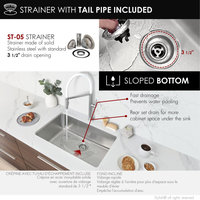 STYLISH 27 inch Single Bowl Undermount and Drop-in Stainless Steel Kitchen Sink