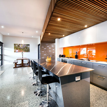 Mewstone Polished Conc & reverse brick veneer