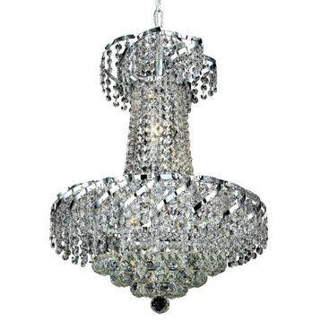 Belenus 6-Light Pendant, Chrome With Clear Royal Cut Crystal