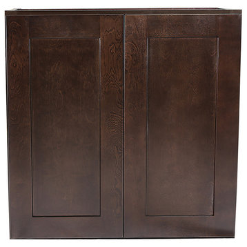 Brookings Fully Assembled Shaker Tall Wall Kitchen Cabinet 30", Espresso