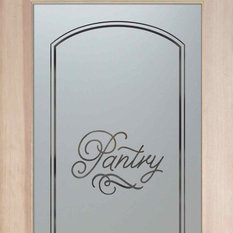 Sans Soucie Art Glass - Pantry Door Melany Etched Glass Kitchen Door, 24"x1.375"x80" - Interior Doors