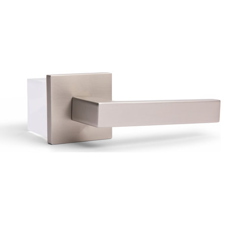 Modern Heavy Duty Designer Interior Door Lever - Allen Collection, Satin Nickel, Privacy Left Hand