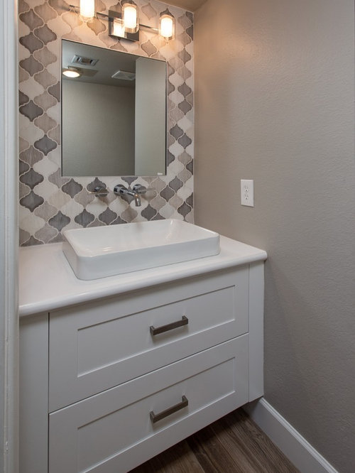 Contemporary Powder Room Design Ideas, Renovations & Photos with Shaker