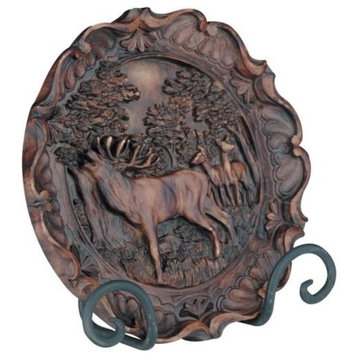 Decorative Plate MOUNTAIN Rustic Bugline Elk
