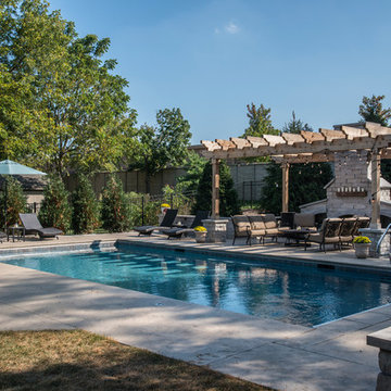 Lake Zurich, IL Swimming Pool, Pergola and Fireplace