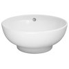Ronbow Essentials Rondure 16" Round Ceramic Vessel Bathroom Sink, White