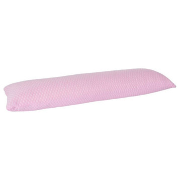 Memory Foam Body Pillow, Hypoallergenic Zippered Protector by Lavish Home, Pink