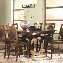 Coaster St John 7 Pc Oak Counter Height Dining Table Chairs Set - Dining Sets