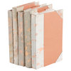 Metallic Hide Books, White and Rose Gold, Set of 5
