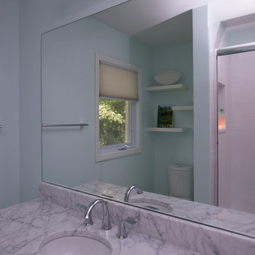 Soothing Aqua and White Guest Bath