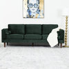 Hudson Living Room Mid Century Modern Pillow Back Velvet Sofa in Green