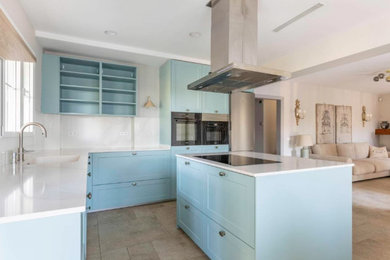 Reforma de cocina Santos rústica con isla central