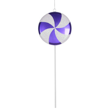 Vickerman M152016 17" Purple-White Candy Lollipop Christmas Ornament