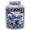 Tea Jar Service Items Vase DYNASTY Floral Landscape Medallion Colors
