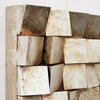 "Textured 1" Handed Painted Rugged Blocks with Gold Leaf Dimensional Wall Art