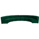 Meridian Furniture - Limitless Velvet Upholstered 8-Piece Modular Sectional, Green - Invest in your home's comfort with this Limitless 8 Piece Sectional. This modular unit offers tons of flexibility in the number of ways that you can put each piece in the Limitless collection together to get the ideal customized look. Upholstered in green velvet, this beautiful piece is soft and cool to the touch, so you can feel comfortable from every angle. Button and channel tufting add to this unit's upscale look and contemporary charm.