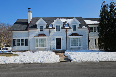 Inspiration for a coastal exterior home remodel in New York