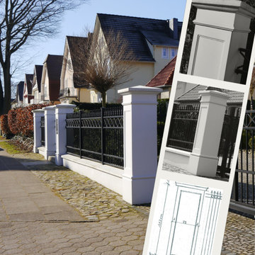 elegant gate pillars, gate and fence posts for the entrance or driveway