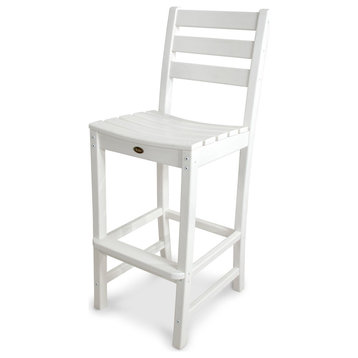 Trex Outdoor Furniture Monterey Bay Bar Side Chair, Classic White