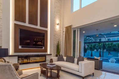 Living room - contemporary living room idea in Tampa
