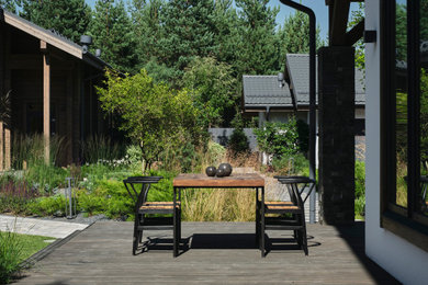 Идея дизайна: летний участок и сад в скандинавском стиле