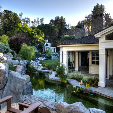 Traditional (with a twist) Pond & Loggia.