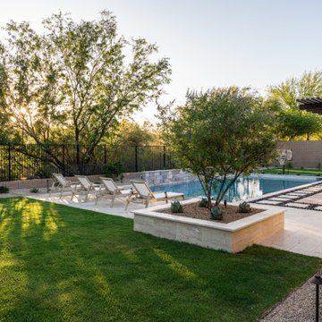 Modern Outdoor Living Design with  Pool & Fire Pit in Phoenix