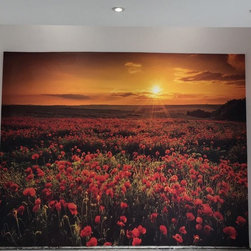 Poppy Field Sunset Onepiece Wall Mural - Artwork