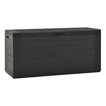 vidaXL Patio Storage Box Anthracite 45.7" Garden Cushion Deck Storage Chest