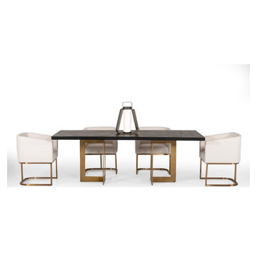 Cheryl Modern Black Acacia & Antique Brass 5 pc
