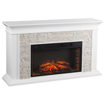 SEI Furniture Canyon Heights Faux Stone Electric Fireplace