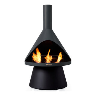 Lloyd Modern Indoor / Outdoor Gel Fuel Fireplace With 6Pk Fuel Atomic ...