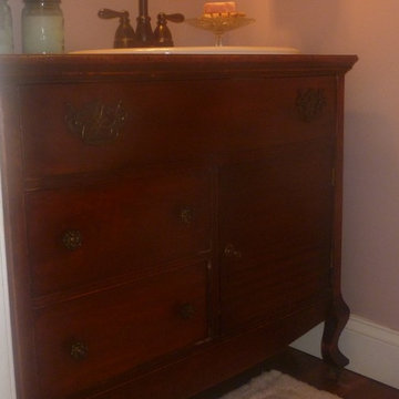 Converting an antique dresser into a bathroom vanity