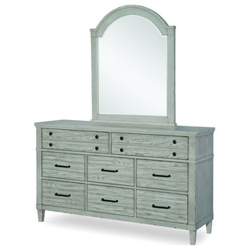 Legacy Classic Belhaven Dresser With Arched Mirror, Weathered Plank