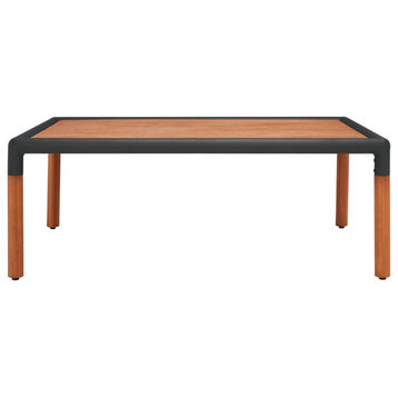 Safavieh Tommy Metal and Wood Patio Coffee Table Black/Natural