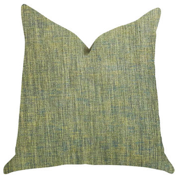 Mango Bliss Throw Pillow in Green and Yellow Tones, Double Sided 24"x24"