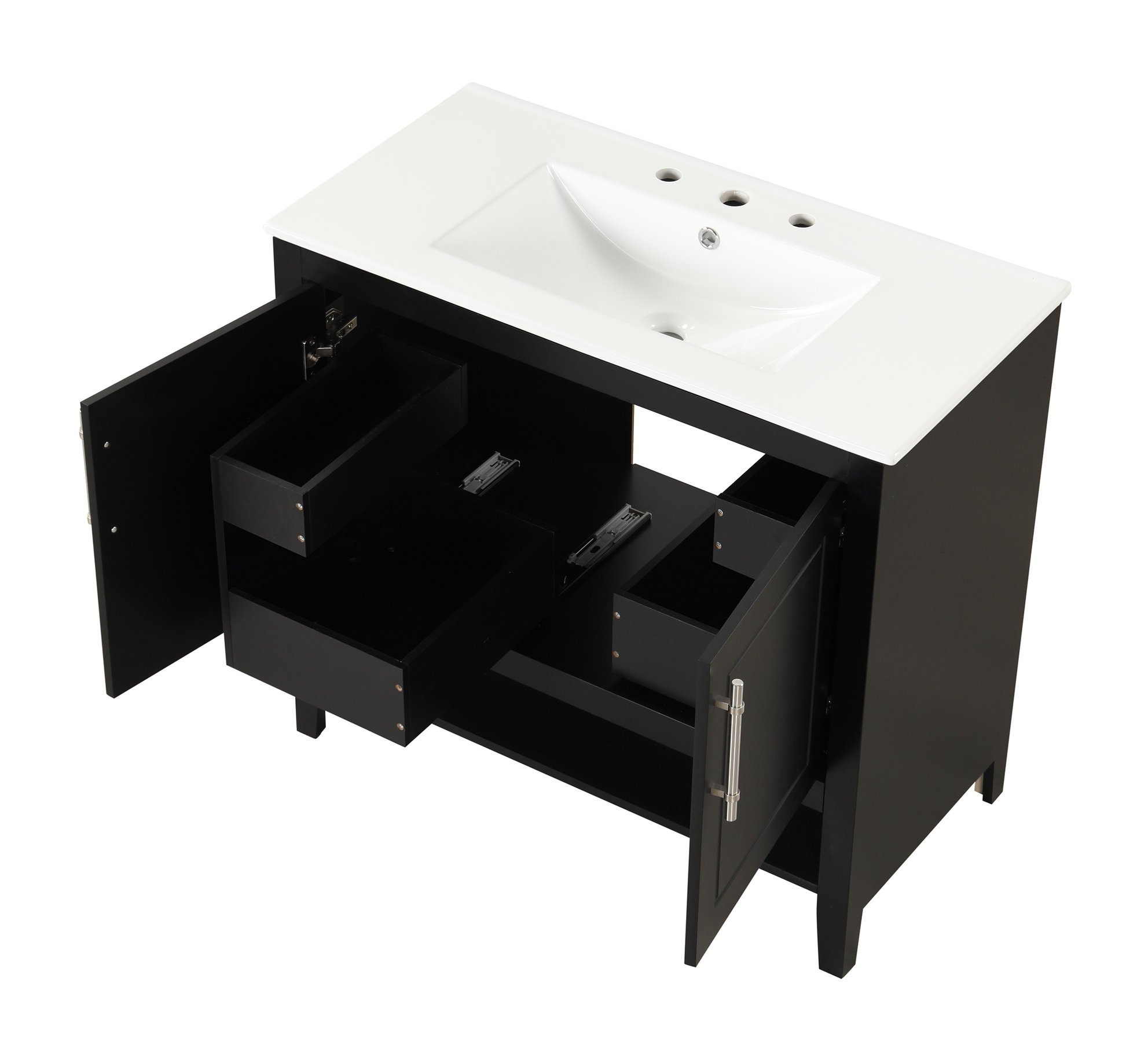 TATEUS 36" Bathroom Vanity with Sink, Multi-functional Bathroom Cabinet ...