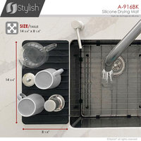 STYLISH Silicone Drying Mat and Trivet, Black