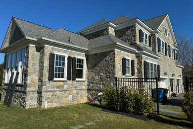 New Stone Veneer And Shutters On House Exterior In NJ