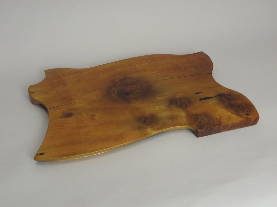 #15034 Hand-Carved Serving Tray. Reclaimed Heartwood Poplar