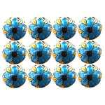 Lifestyle Brands - Knob-It Knobs, Set of 12, White, Blue and Yellow - These unique vintage knobs and interesting ceramic door knobs are a great addition to your home decor. Update the look of your furniture without breaking the bank! Decorative knobs are perfect for chests of drawers, wardrobe doors, kitchen cupboards, cabinets, etc. Works wonderfully as a door pull or furniture handles.