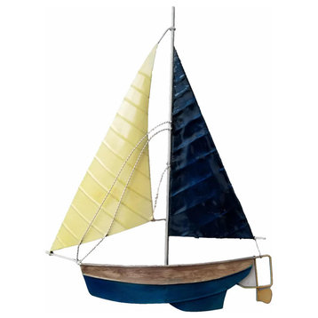 White and Blue Sailboat Wall Decor
