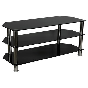 Mount-It! Glass TV Stand For Flat Screen Televisions, Fits 40"-60" TVs